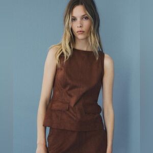 ZARA Vegan Suede Top